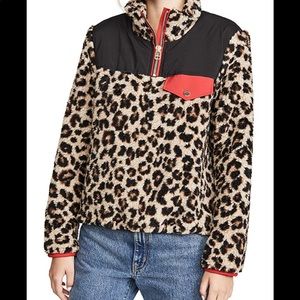 Veronica Beard Leopard Sherpa Pullover